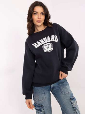 Großhandel Grafit Hoodie Oversize mit Harvard-Aufdruck.