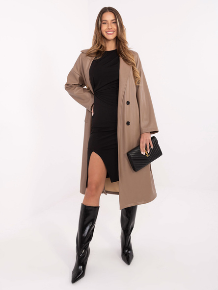 Schwarzes elegantes Kleid mit Drapierung RUE PARIS.
