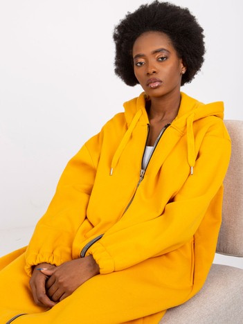 Helle orange lange Basic-Sweatshirt Betty RUE PARIS.