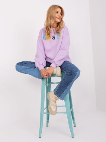Hurt hellviolette Sweatshirt ohne Kapuze mit Aufschrift.