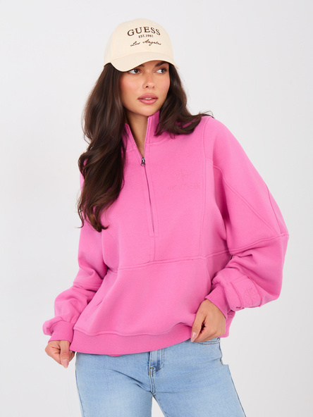 Dunkelrosa Sweatshirt mit Reißverschluss oben NATURAL SIDE.