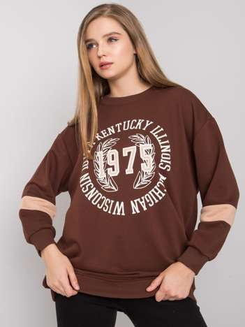 Dunkelbrauner Oversize-Pullover mit Druck "Kate".
