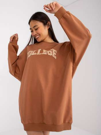 Hellebraune lange Sweatshirt mit dem Schriftzug Jessica.