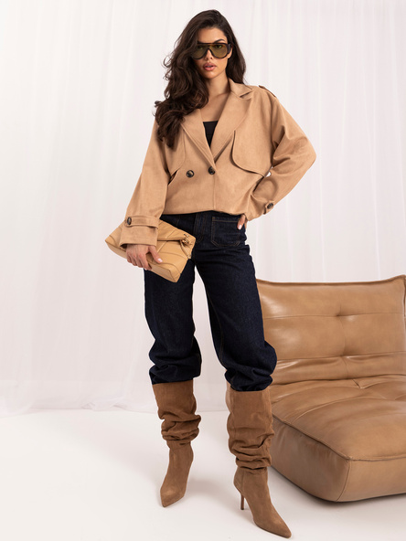 Kameljacke aus Wildlederimitat mit Futter.