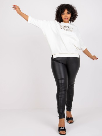Ecru Bluse Plus Size Baumwolle Cordelia.