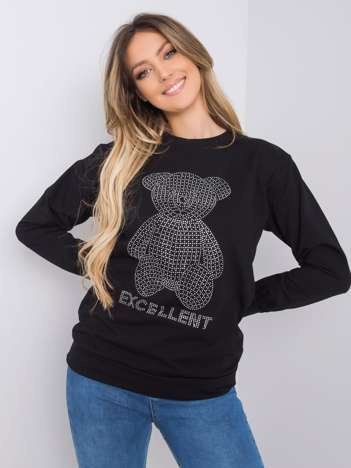 Schwarzer Pullover mit Applikation Darla.