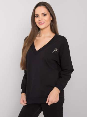 Schwarzer Hoodie mit Applikation Marsylia RUE PARIS.