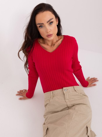 "Hurt roter klassischer gestreifter Pullover"