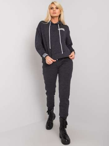 Schwarzes Strickset mit Kapuze Blake.