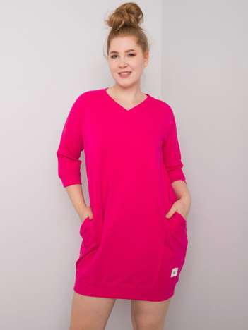Fuchsie Baumwollkleid Plus Size Karissa.