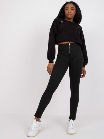 Schwarze Leggings für den Alltag mit hohem Bund RUE PARIS.