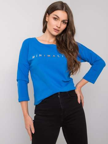 Dunkelblaue Baumwollbluse mit dem Aufdruck Cantrice.