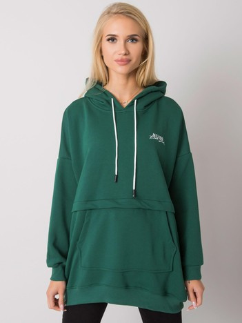 Dunkelgrüner Kapuzenpullover Edna.
