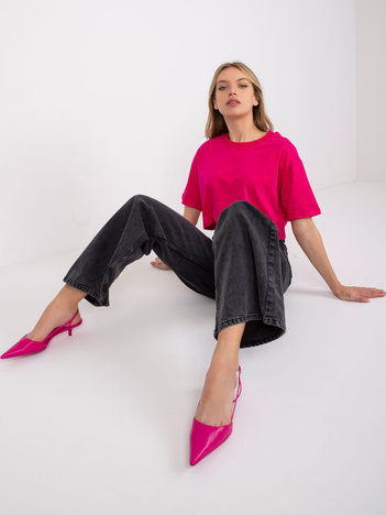 Fuchsia Kurzes T-Shirt Viola.