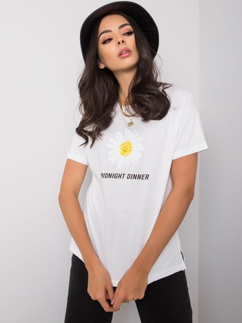 Weißes T-Shirt mit Betsy-Applikation.