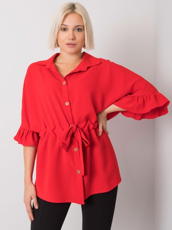 Rotes Bluse mit Bindung Marcia RUE PARIS.