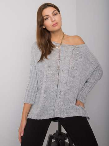 Grauer lockerer Pullover Tiffianie OCH BELLA.