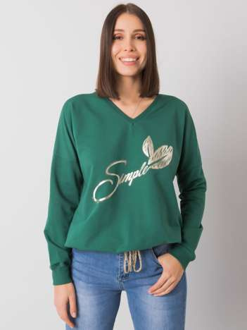 Dunkelgrünes Plus-Size-Shirt mit Print von Juliee.
