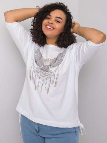 Weiße Bluse mit Applikationen Cassia.