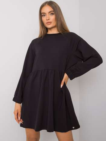 Schwarzes Kleid mit langen Ärmeln Bellevue.