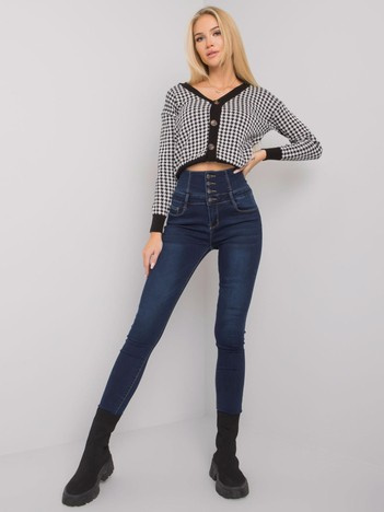 Dunkelblaue High-Waist-Röhrenjeans Garland.