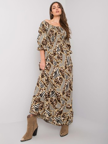 Beige lange Kleid Agustina.