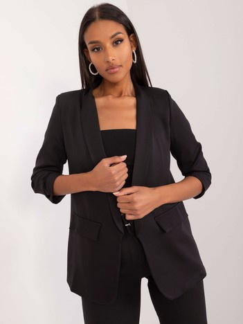 Hurt Schwarze Jacke mit gerafftem Ärmel OCH BELLA.