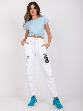 Weiße Jogginghose Cargo Gina