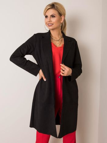 Schwarzer Veloursmantel Sellina STITCH & SOUL.