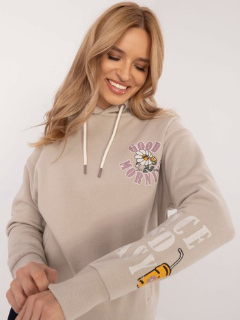 Hurt Beige Sweatshirt mit Druck auf dem Rücken SUBLEVEL.