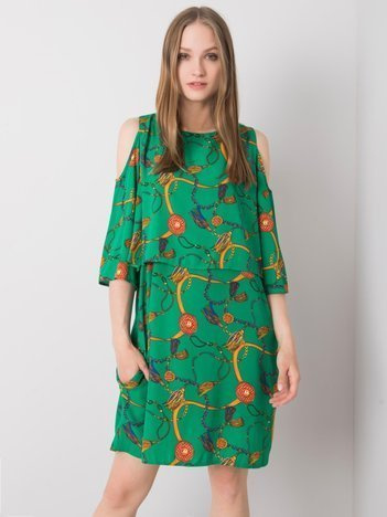 Grüne Kleid mit Prints Maresol RUE PARIS.
