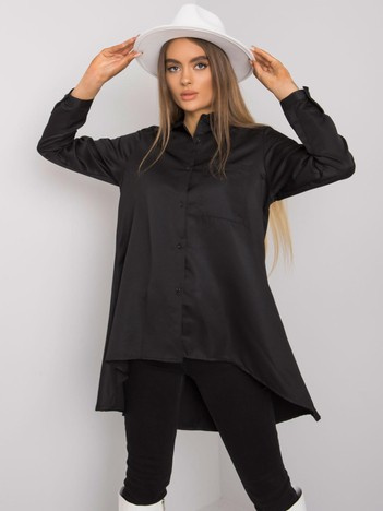 Schwarze asymmetrische Bluse Gilliana.