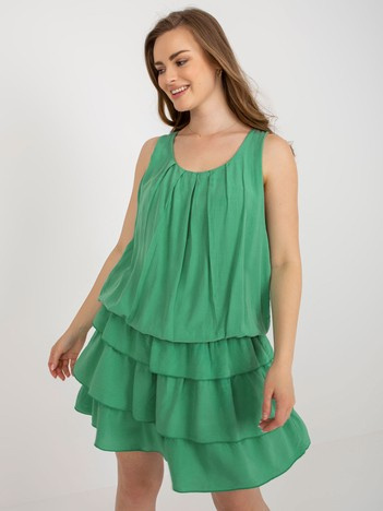 Hurt Grünes Sommerkleid mit Rüschen OCH BELLA.