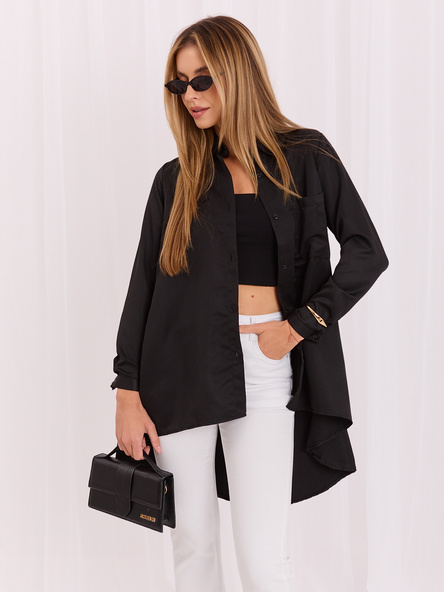 Schwarze asymmetrische Bluse Gilliana.