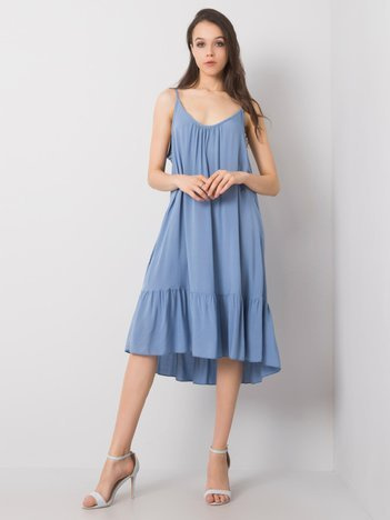 Blaue Kleid mit Rüsche Madilyn OCH BELLA.