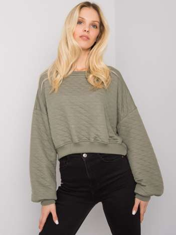 Khaki quilted sweatshirt Crystal.