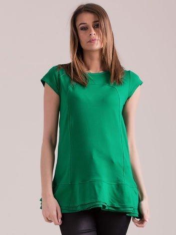 Green tunic with layered ruffles