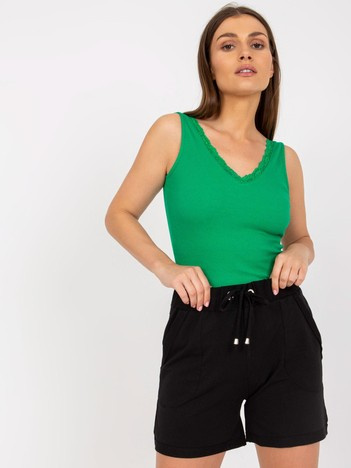 Green fitted top basic in stripes RUE PARIS 