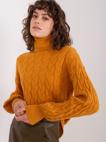 Wholesale Women's Mustard Knit Turtleneck