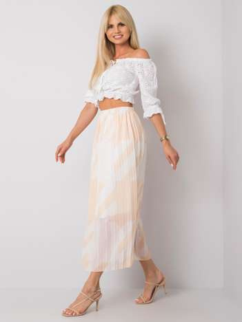 Beige Pleated Maxi Skirt Isidora