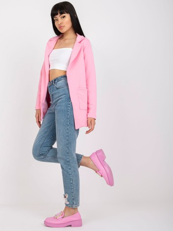 Light pink sweatshirt blazer with pockets RUE PARIS.