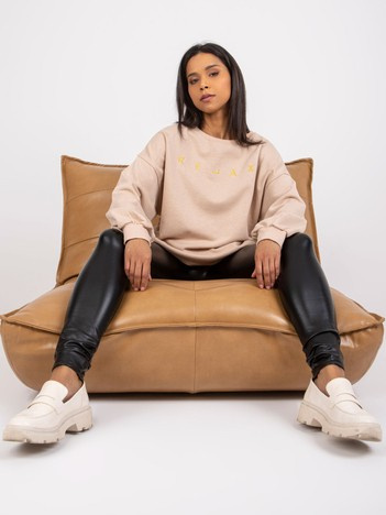 Beige women sweatshirt with Damiette inscription