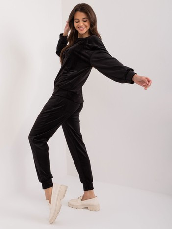 Wholesale Black Two-Piece Velvet Set