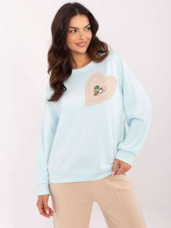Wholesale Light Blue Oversized Hoodie Without Hood