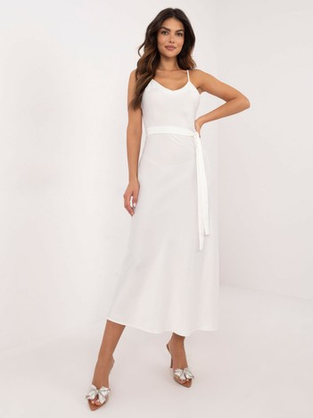 Online wholesale Ecru mermaid dress with a slit.