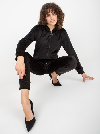 Hurt Black women's velour set with zip-up hoodie.