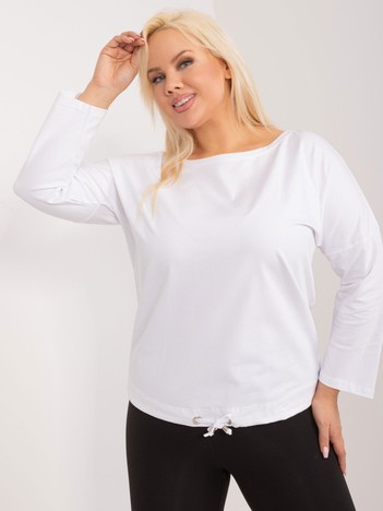 White plus size cotton blouse Sandy