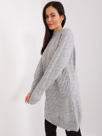 Hurt Gray oversized sweater with ribbing.