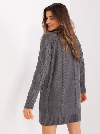 Hurt Dark gray knitted dress with braids.