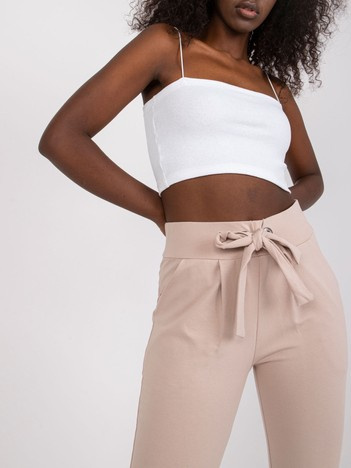 Beige sweatpants with a tie Santos RUE PARIS.